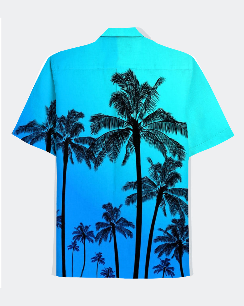 Big & Tall Brown Blue Hawaiian Short Sleeve Shirt for big men view 4