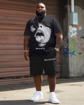 Big & Tall Streetwear T-Shirt Shorts Set for big men view 2