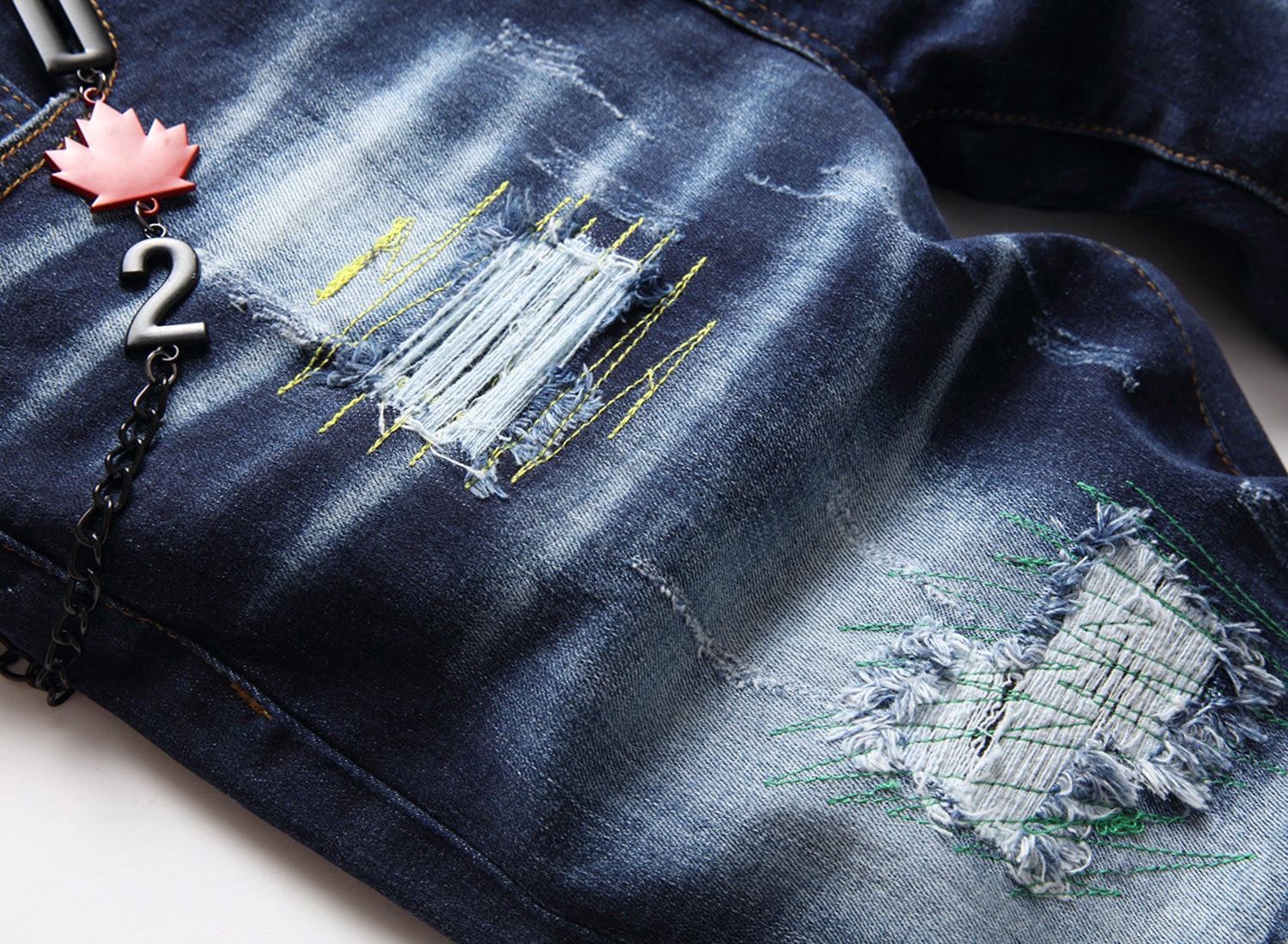 Big & Tall Blue Denim Graffiti Jeans for big men view 5