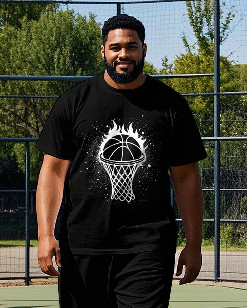 Big & Tall Athletic T-Shirt Pants Set for big men view 2