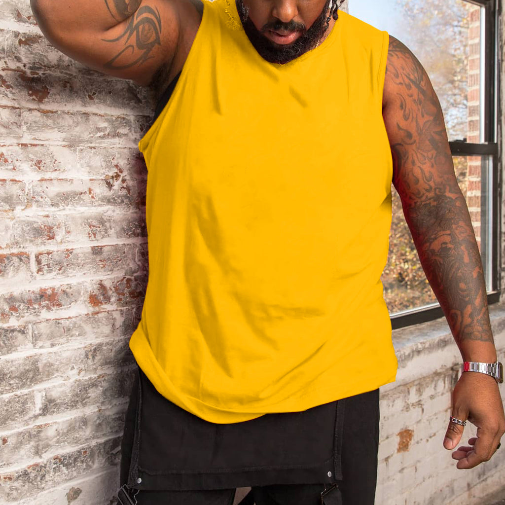 Big & Tall Solid Color Tank Top for big men view 4