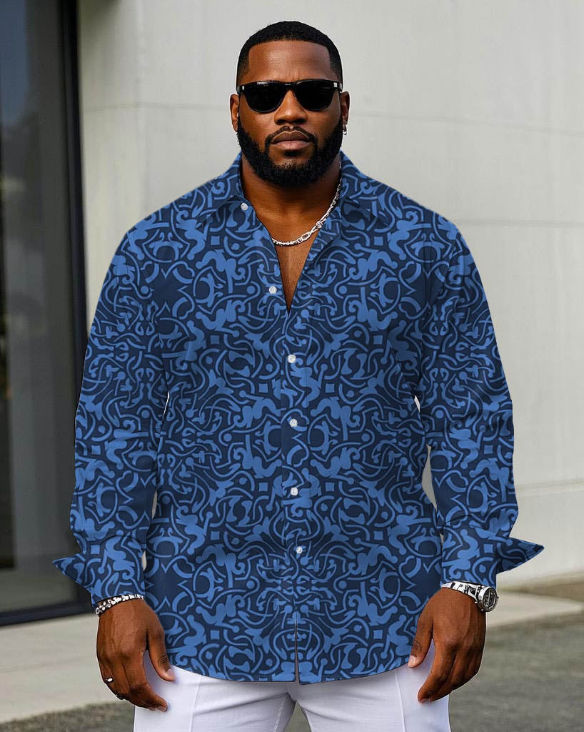 Big & Tall Business Casual Long Sleeve Shirt for big men view 1