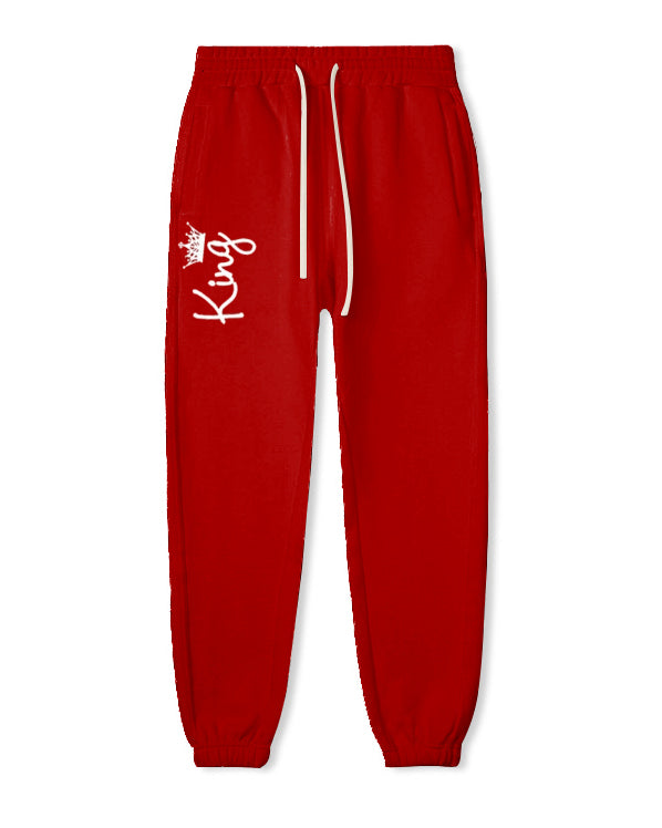 Big & Tall Red Graphic Hoodie Sweatpants Set for big men view 10