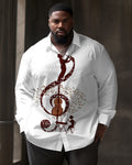 Big & Tall Black Graphic Shirt Pants Set for big men