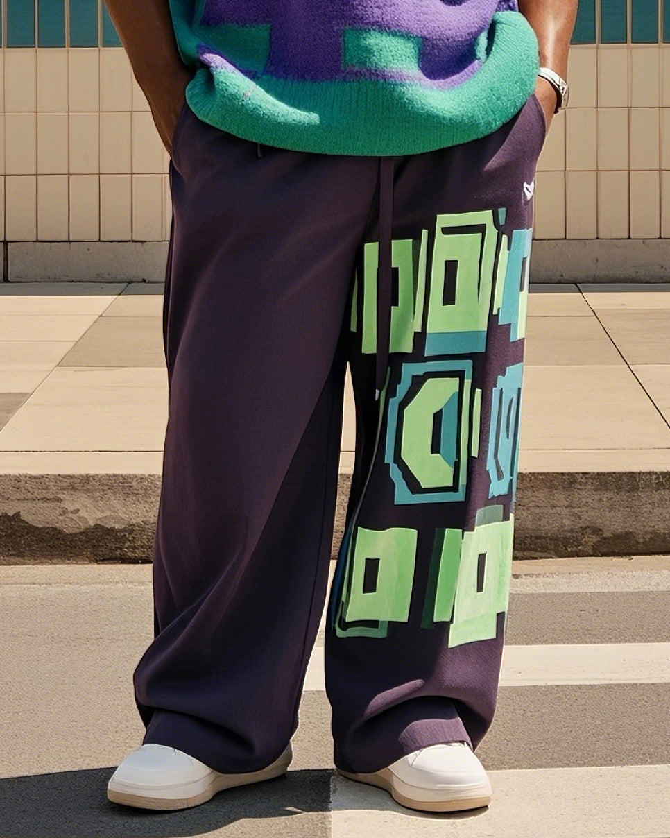 Big & Tall Colorblock Plaid Vest Pants Set for big men view 3