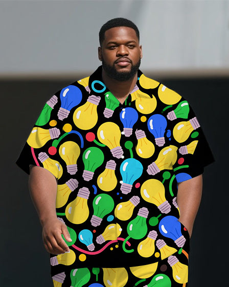 Big & Tall Graffiti Streetwear T-Shirt Pants Set for big men view 2