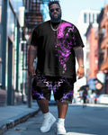 Big & Tall Graphic Streetwear T-Shirt Shorts Set for big men view 1