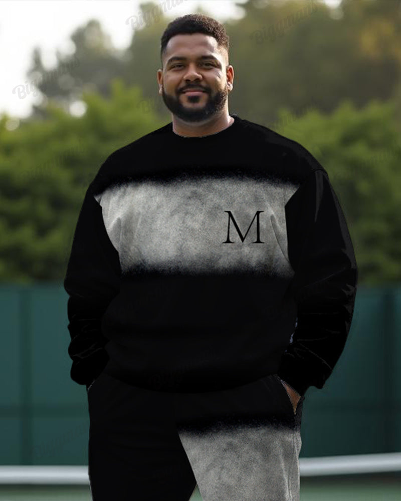 Big & Tall Graphic Hoodie Sweatpants Set for big men view 2