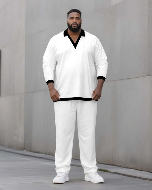 Big & Tall Solid Color Two-piece Set for big men view 1