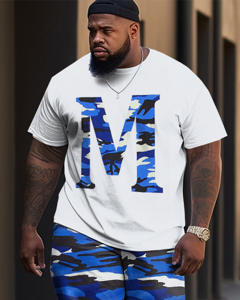 Big & Tall Camouflage Streetwear T-Shirt Pants Set for big men view 2