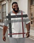 Big & Tall Gray Plaid Graphic T-Shirt for big men view 1