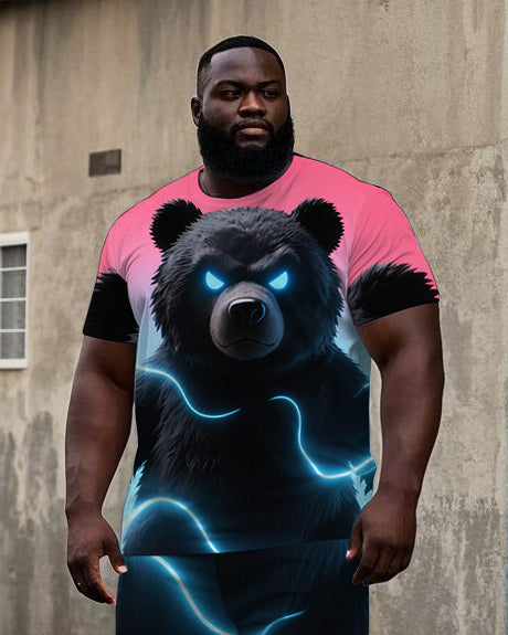 Big & Tall Streetwear T-Shirt Shorts Set for big men view 2