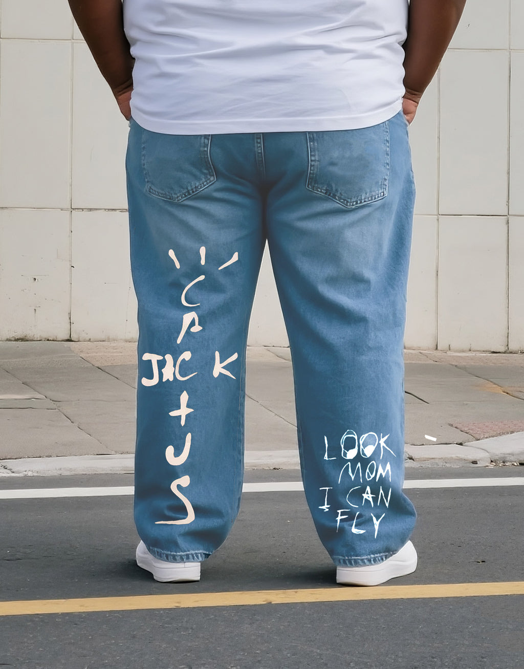 Big & Tall Denim Graphic Graffiti Jeans for big men view 1
