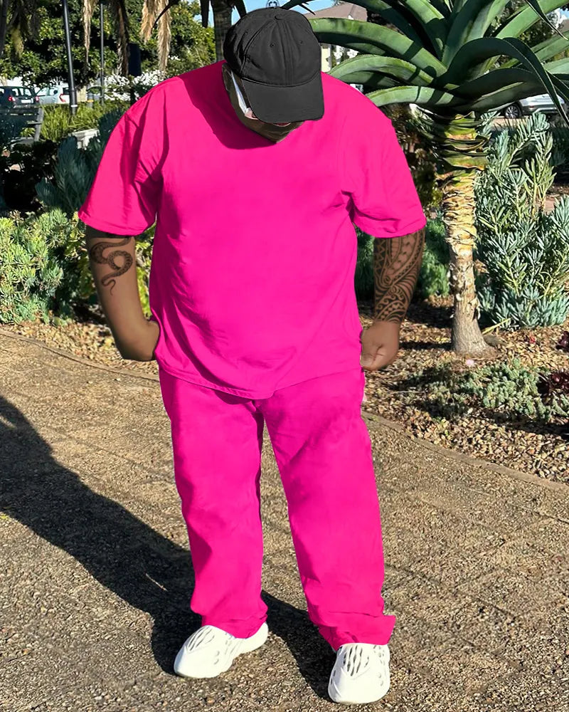 Big & Tall Solid Color Two-piece Set for big men view 12