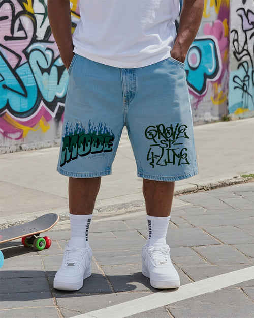 Big & Tall Denim Graffiti Streetwear Jeans for big men