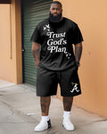 Big & Tall Graphic T-Shirt Shorts Set for big men view 1