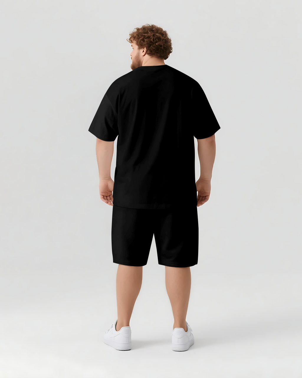 Big & Tall Streetwear T-Shirt Shorts Set for big men view 3
