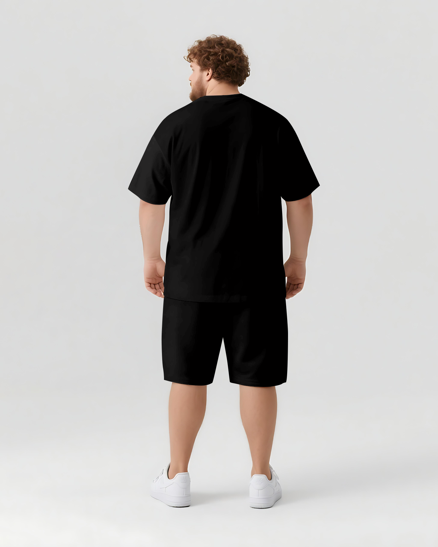 Big & Tall Streetwear T-Shirt Shorts Set for big men view 3