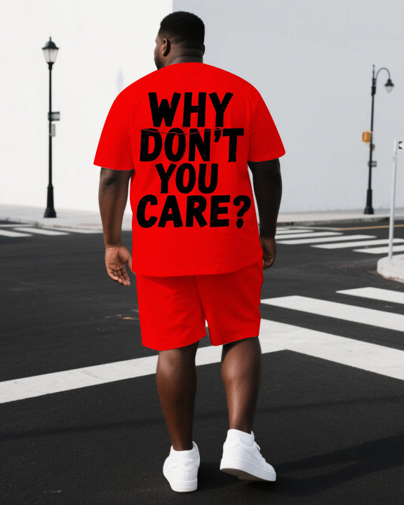 Big & Tall Graphic Streetwear Two-piece Set for big men view 1