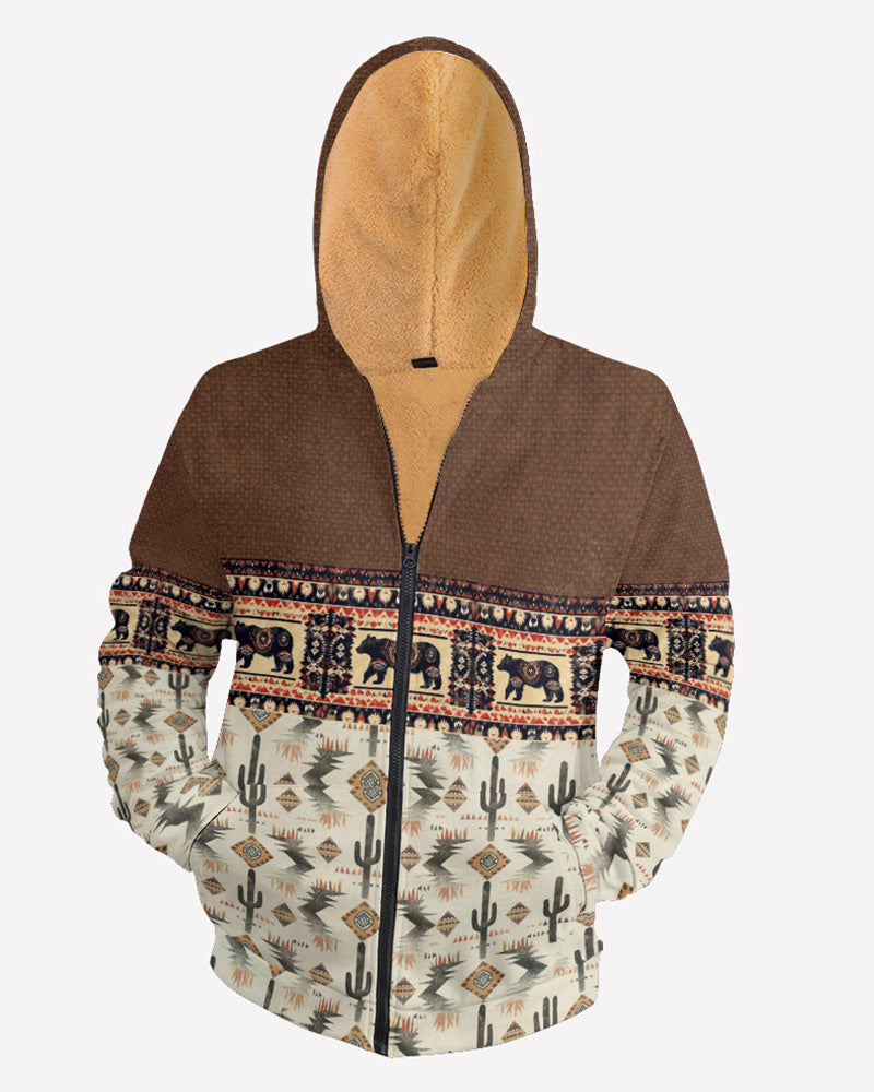 Big & Tall Western Geometric Graphic Hoodie for big men view 4
