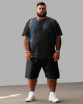 Big & Tall Streetwear T-Shirt Shorts Set for big men view 1