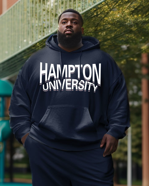 Big & Tall Graphic Hoodie Sweatpants Set for big men view 2