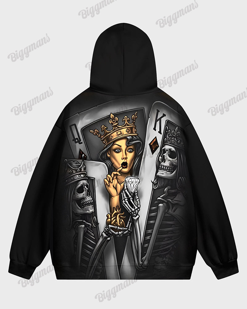 Big & Tall Skull Hoodie Sweatpants Set for big men view 3