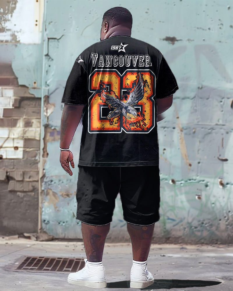 Big & Tall Graphic T-Shirt Shorts Set for big men view 2