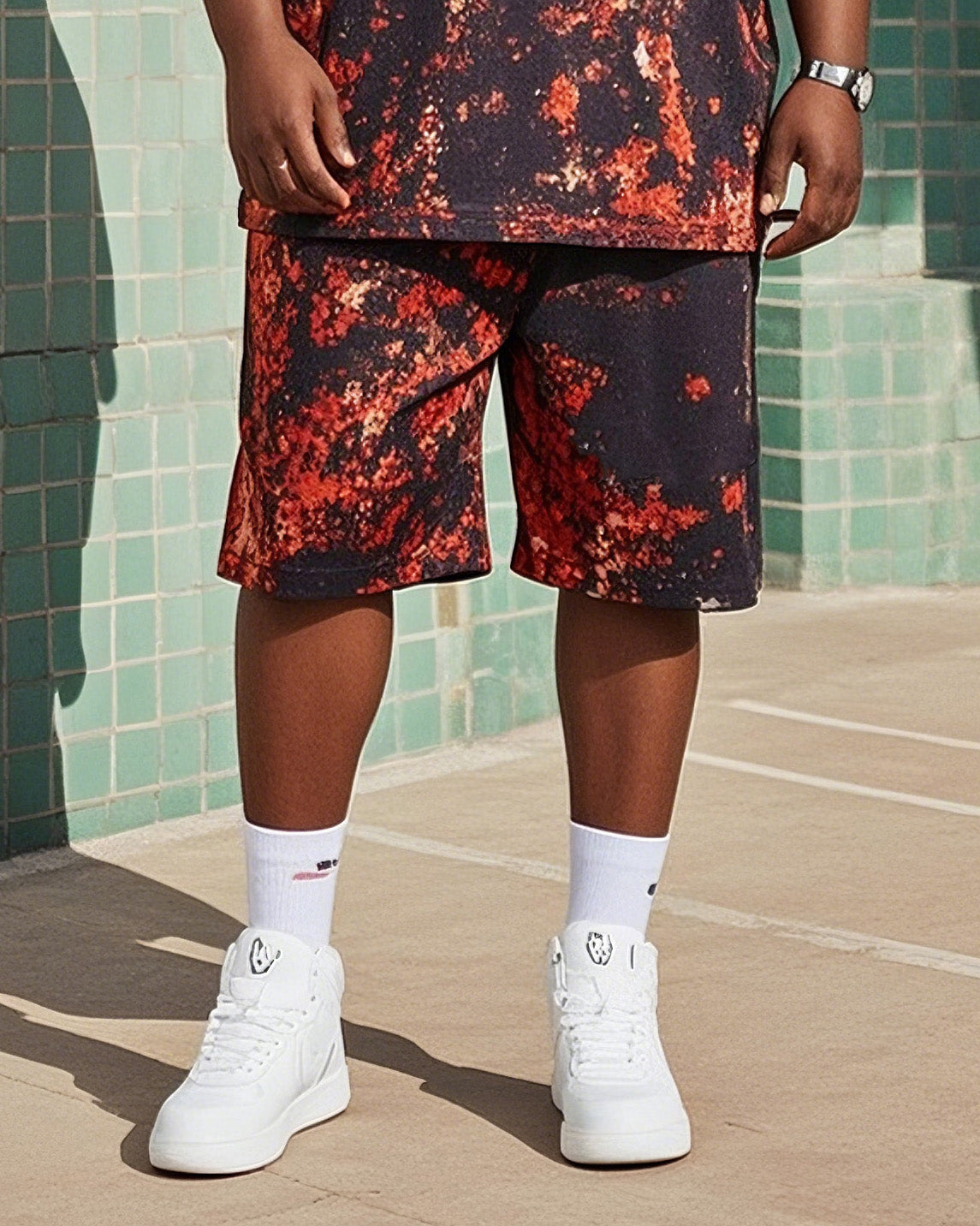 Big & Tall Vintage T-Shirt Shorts Set for big men view 3