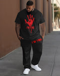 Big & Tall Graphic T-Shirt Pants Set for big men view 1