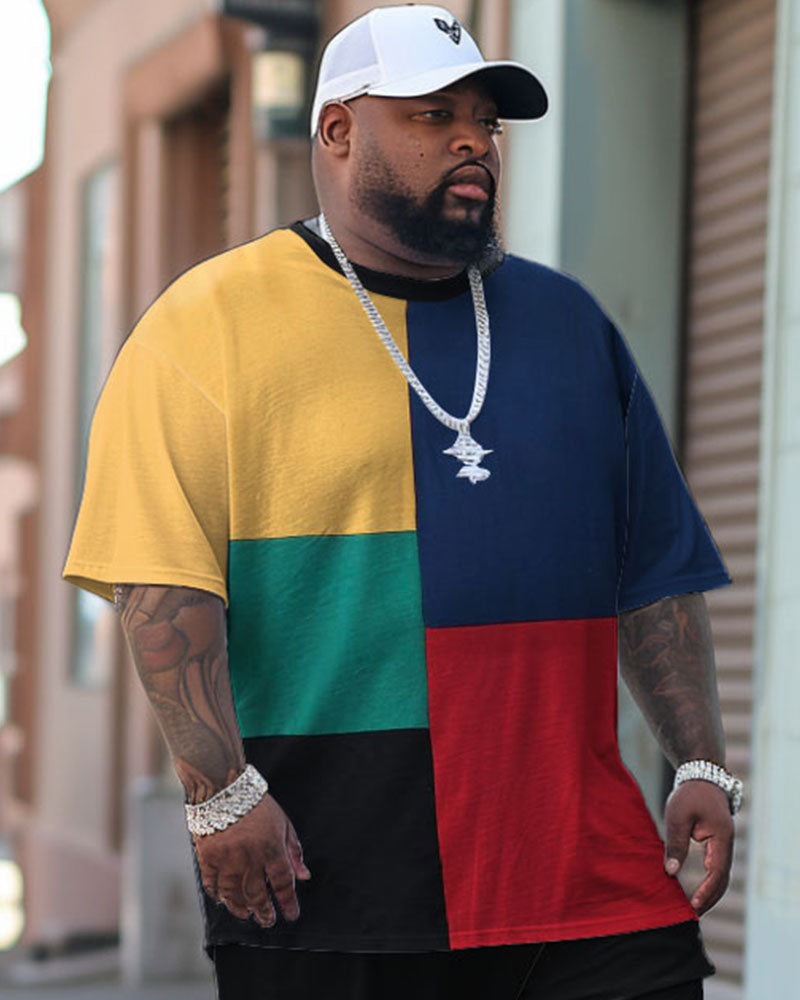 Big & Tall Colorblock T-Shirt Pants Set for big men view 2