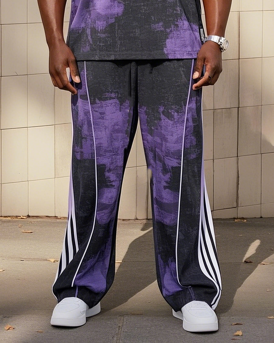 Big & Tall Striped Vest Pants Set for big men view 3