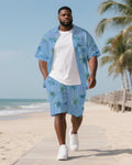 Big & Tall Hawaiian T-Shirt Shorts Set for big men view 1