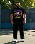 Big & Tall Streetwear T-Shirt Pants Set for big men view 1