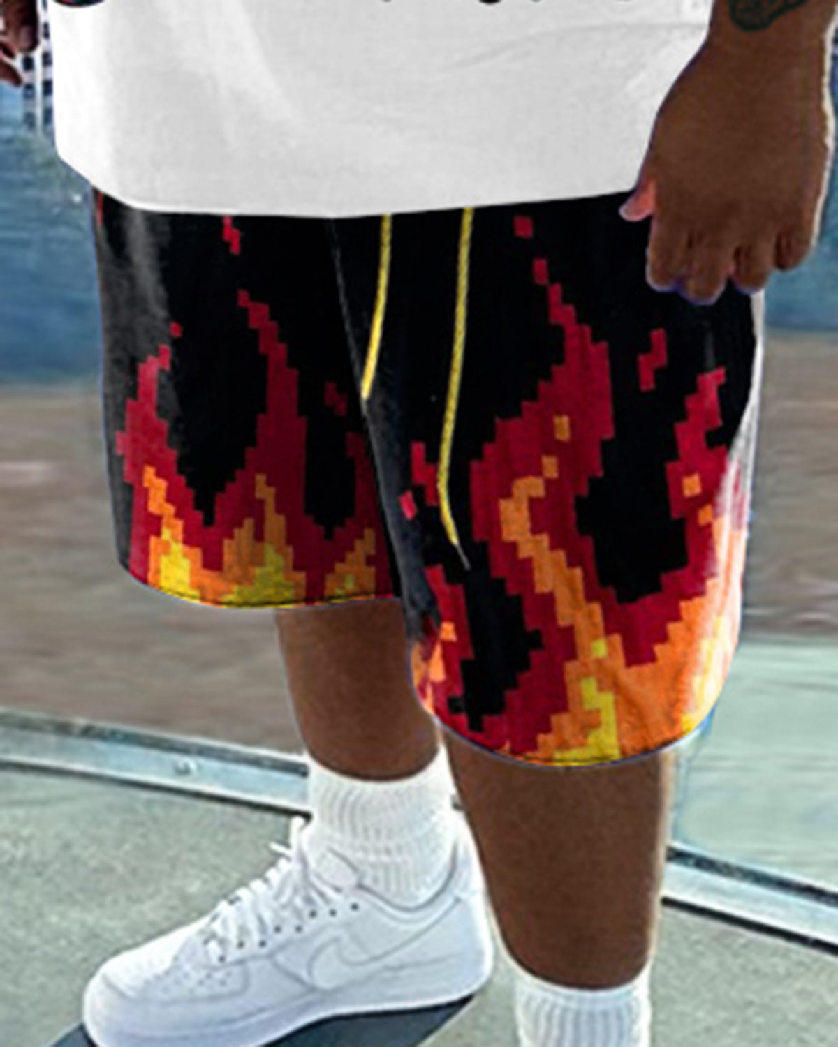 Big & Tall Athletic T-Shirt Shorts Set for big men view 3