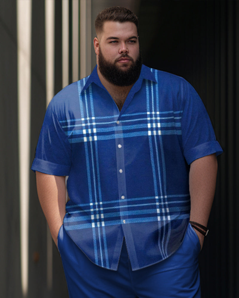 Big & Tall Business Casual T-Shirt Pants Set for big men view 2