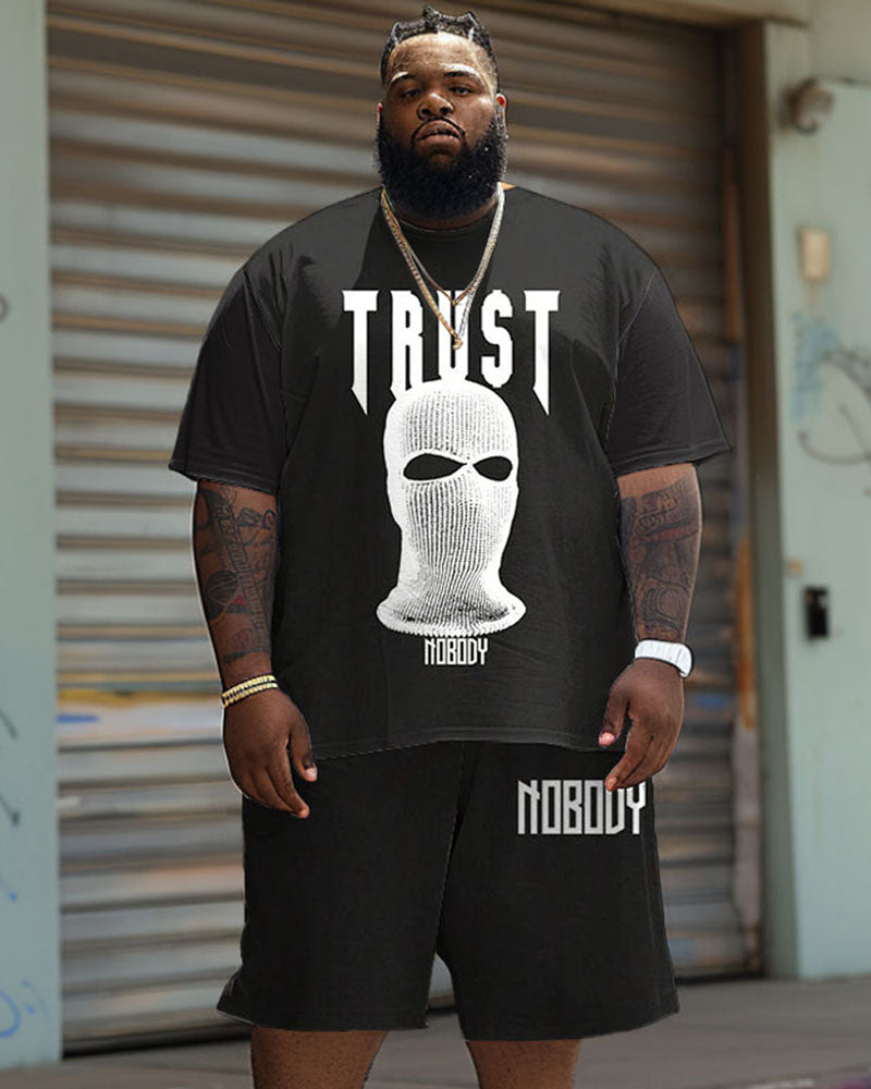Big & Tall Graphic T-Shirt Shorts Set for big men view 1