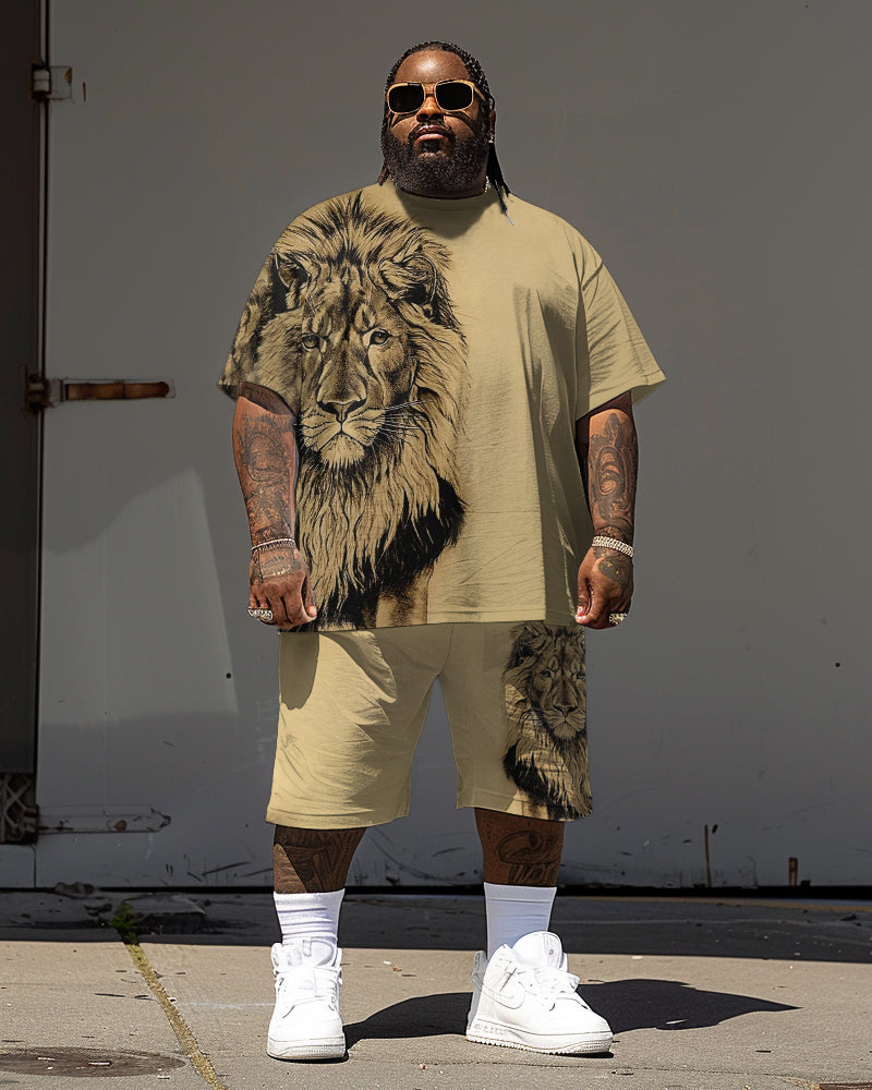 Big & Tall Graphic T-Shirt Shorts Set for big men view 2