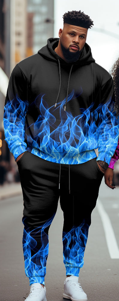 Big & Tall Graffiti Hoodie Sweatpants Set for big men view 2