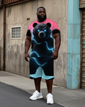 Big & Tall Streetwear T-Shirt Shorts Set for big men view 1