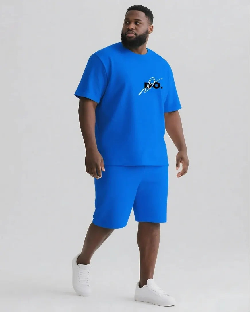Big & Tall Graphic Streetwear Two-piece Set for big men view 12