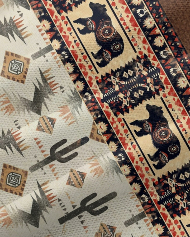 Big & Tall Western Geometric Graphic Hoodie for big men view 8