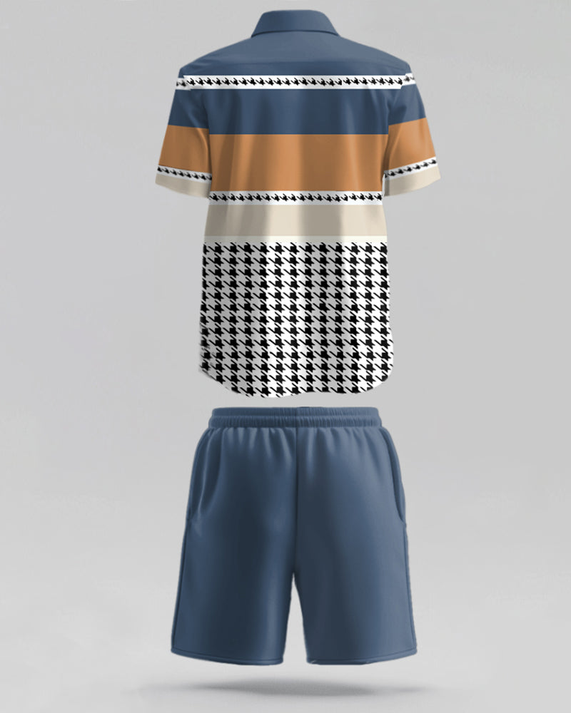 Big & Tall Graphic Polo Shorts Set for big men view 3