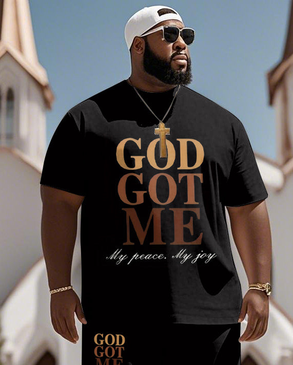 Big & Tall Graphic T-Shirt Shorts Set for big men view 2