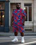 Big & Tall Streetwear T-Shirt Shorts Set for big men view 1
