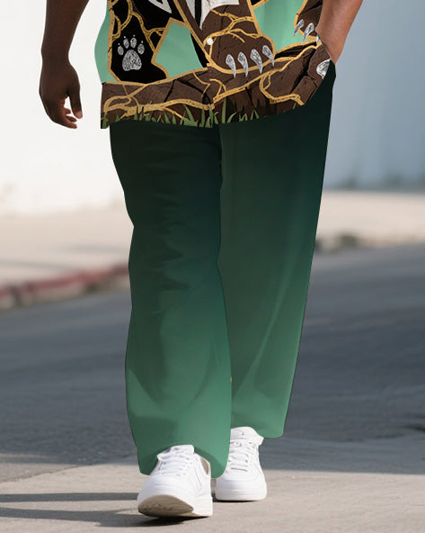 Big & Tall Gradient T-Shirt Pants Set for big men view 3