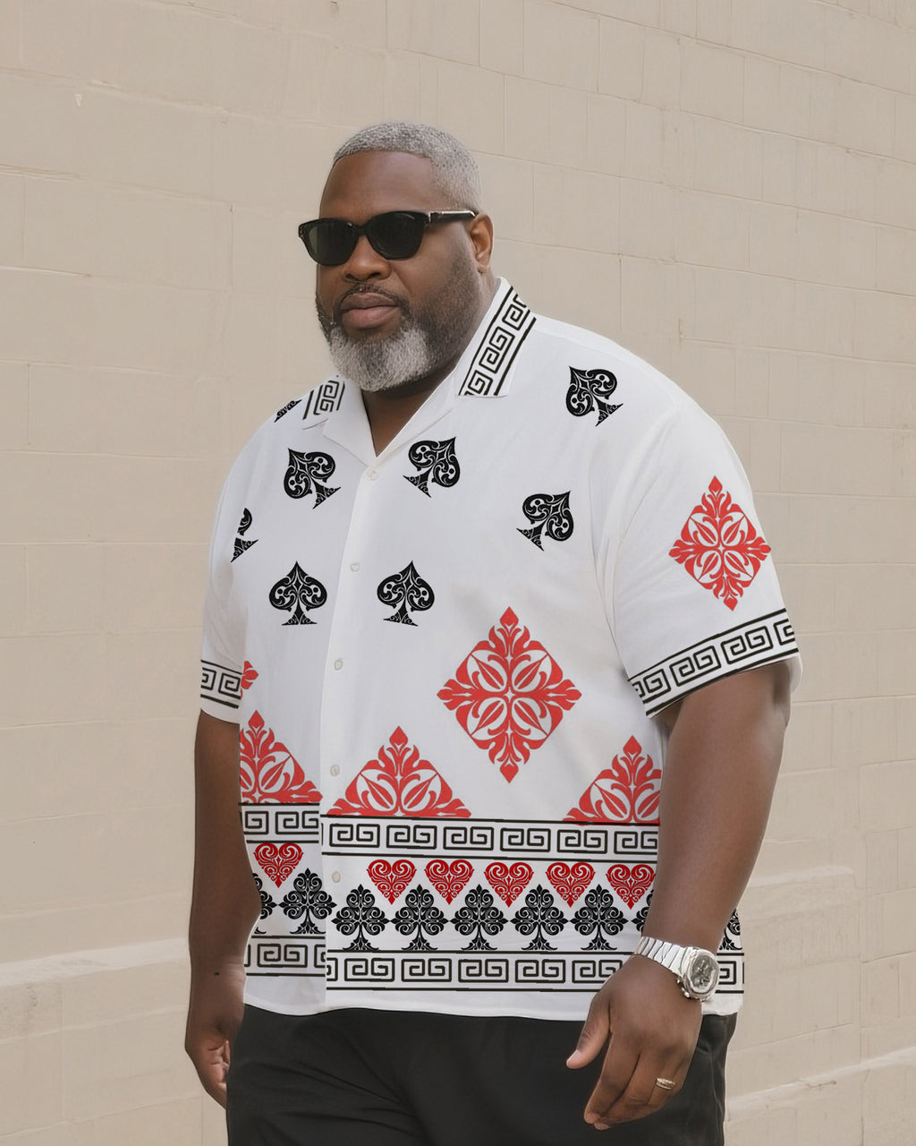 Big & Tall Graphic T-Shirt Shorts Set for big men view 2