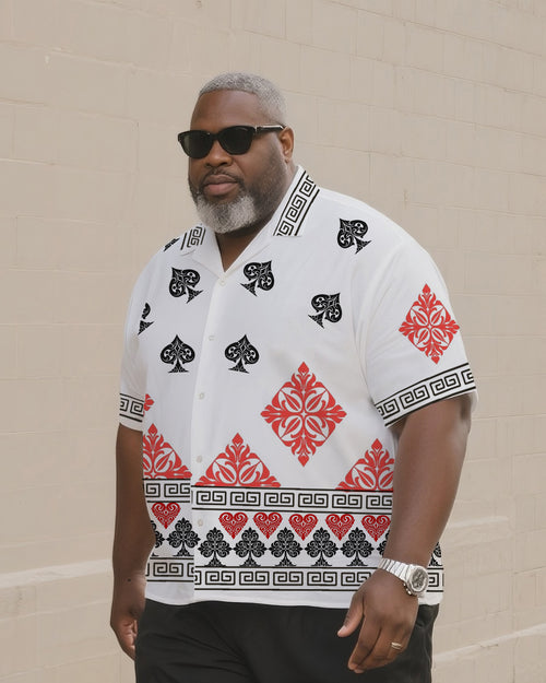 Big & Tall Graphic T-Shirt Shorts Set for big men view 2