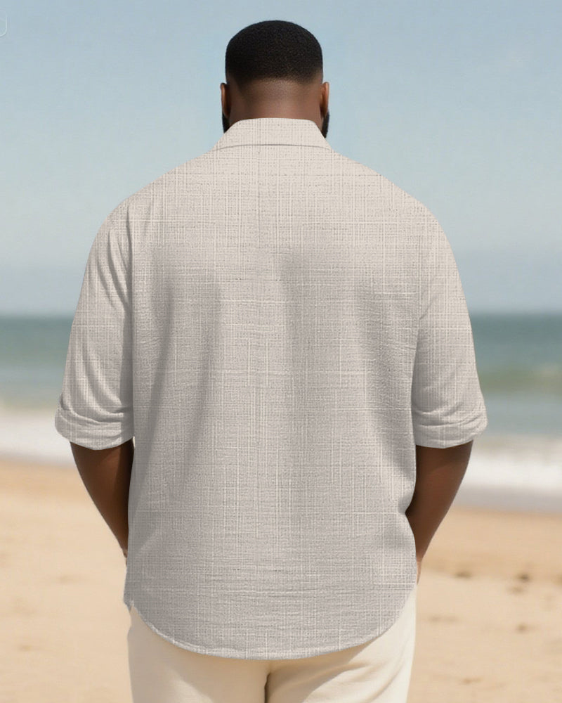 Big & Tall Striped Graphic Long Sleeve Shirt for big men view 2