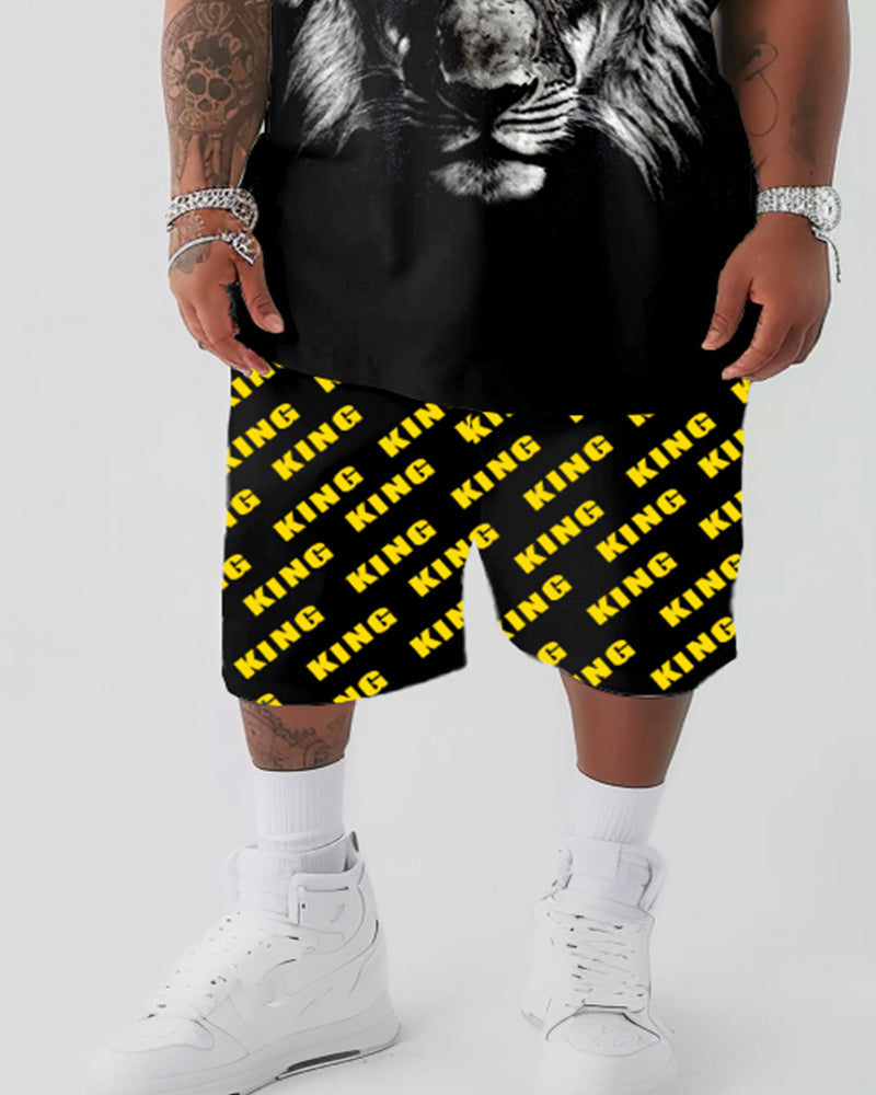 Big & Tall Graphic T-Shirt Shorts Set for big men view 3